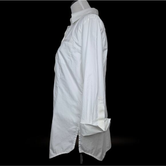 CAbi Style 352 Button Down French Cuff Tunic Sz Large in White - Picture 2 of 9